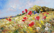 Poppy field painting wall mural image 1