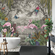 Flamingos wall mural image 5