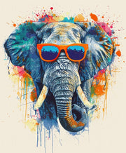 Elephant With Sunglasses Natural Canvas image 1