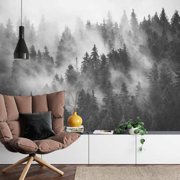 Misty forest wall mural image 2