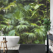 Tropical palm leaves wall mural image 0