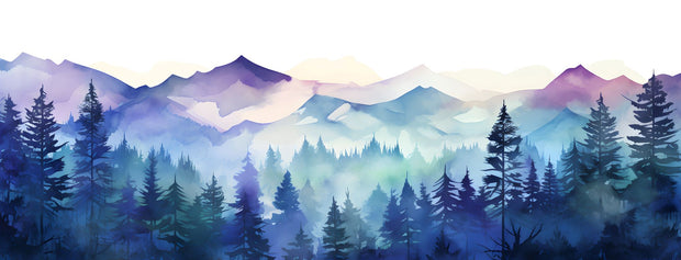 Watercolour Mountain Mural Wallpaper image 1