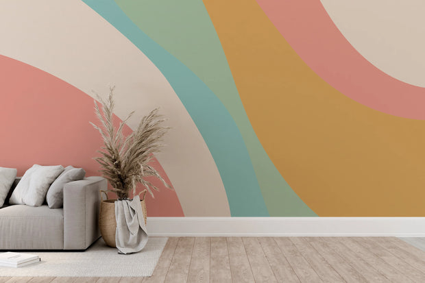 Pastel Waves  Wall Mural image 2