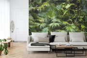 Tropical palm leaves wall mural image 2