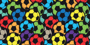 Bright multicolor soccer ball wall mural.