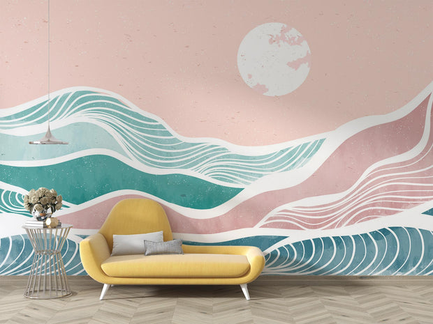 Abstract Ocean Wall Mural - Mural Wonder