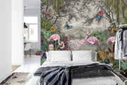 Flamingos wall mural image 4