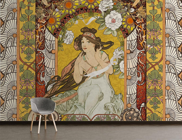 Art Nouveau Goddess Wall Mural - Mural Wonder