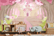 Castle  in the pink forest image 0