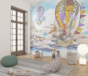 Balloon adventure wall mural - Mural Wonder