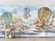 Balloon adventure wall mural - Mural Wonder