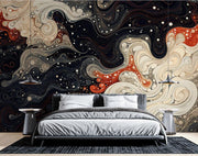 Black And White Fluid Wallpaper Mural - Mural Wonder