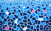 Blue Ceramic Tile Mosaic Wallpaper Mural - Mural Wonder