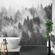 Misty forest wall mural image 0