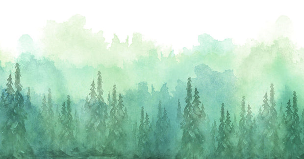 Evergreen Forest Wallpaper Mural image 1