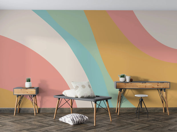 Pastel Waves  Wall Mural image 0