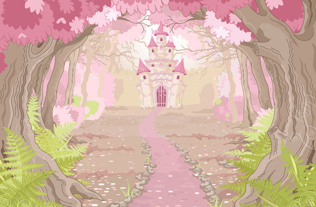 Castle  in the pink forest image 1