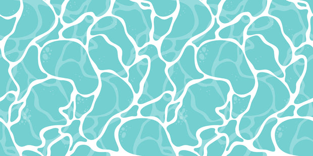 Modern pool water pattern wall mural with aqua-blue and white ripple design.