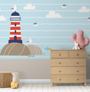 Red Lighthouse Wallpaper Mural